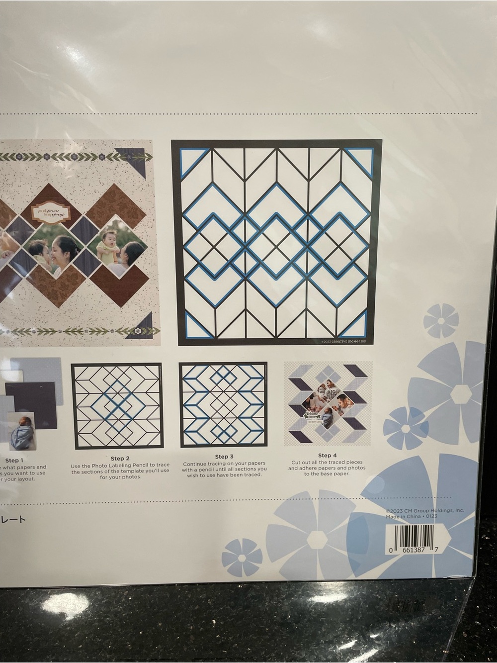 Creative Memories Argyle Recipe Template 12x12 Reusable Stencil Brand New - Picture 3 of 5